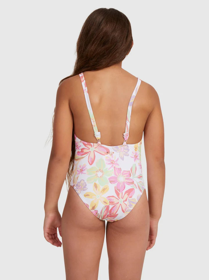 Roxy Girl's Tropical Time One-Piece Swimsuit- 10Y