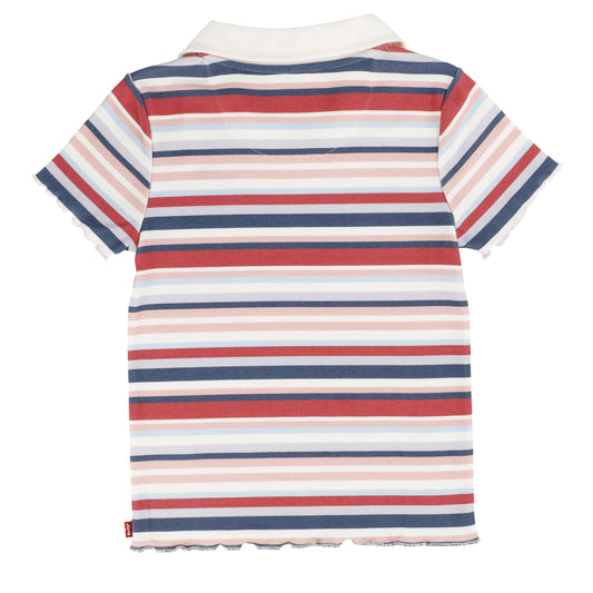 Levi's- Girls' Ribbed Knit Striped Polo Top