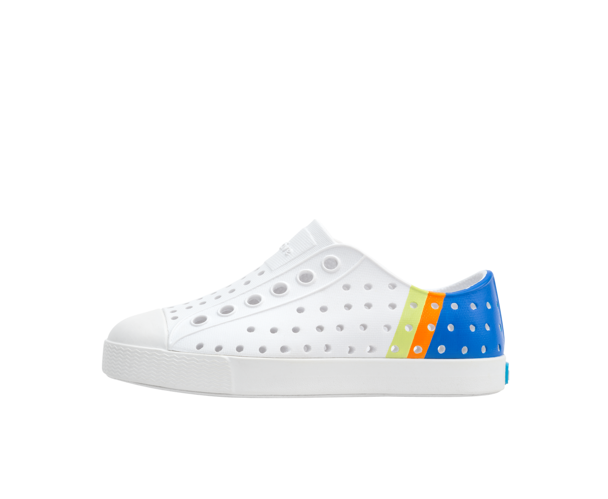 Native Shoes Jefferson Sugarlite Kids' Block Print Slip-On – Lighter EVA, Water-Friendly | Block Print Colours