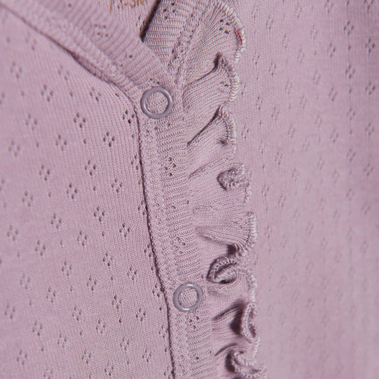 Fixoni - Infant Girl Jumpsuit Long-Sleeved Pointelle