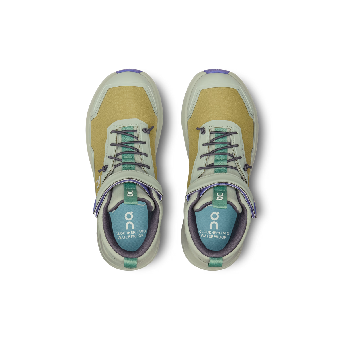 On Cloudhero Kids Mid Waterproof Shoe Safari | Mineral – Side View
