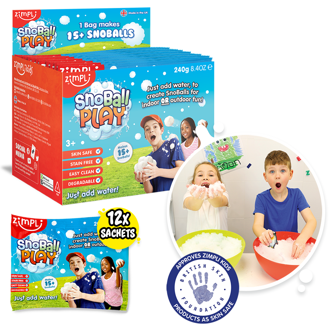 Zimpli Snoball Play Foil Bags - Sensory Diy Snow Pack