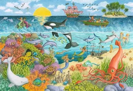 Ravensburger - Children’s Jigsaw Puzzle Ingrid Slyder: Pirates and Mermaids - 24 Pieces Puzzle