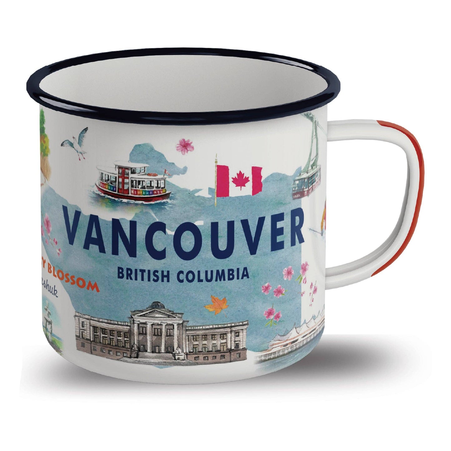 Northern Icons - Vancouver Landmark and Cherry Blossom Enamel Mug