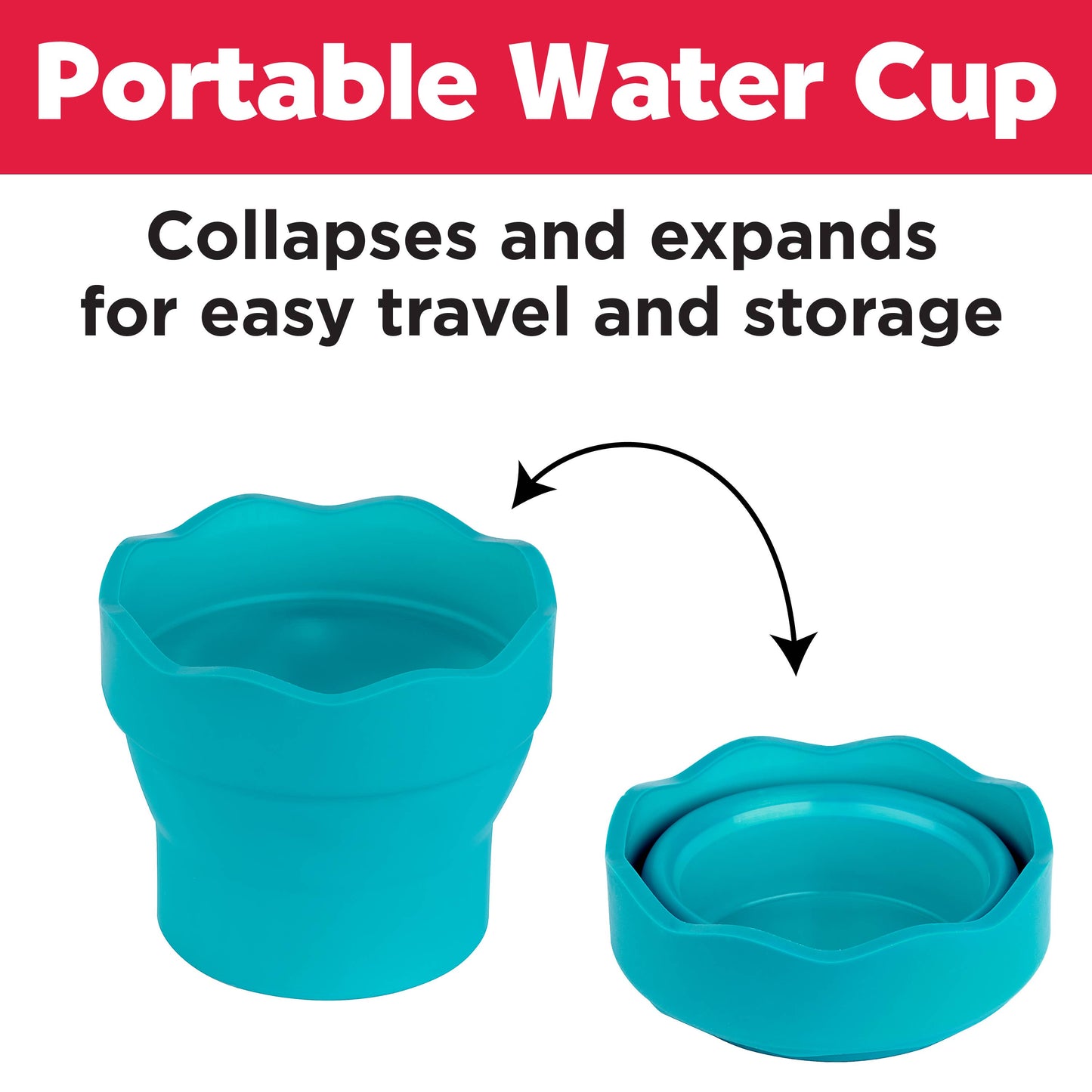 Faber-Castell / Creativity for Kids - Clic & Go Collapsable Water Cup for Painting, Turquoise