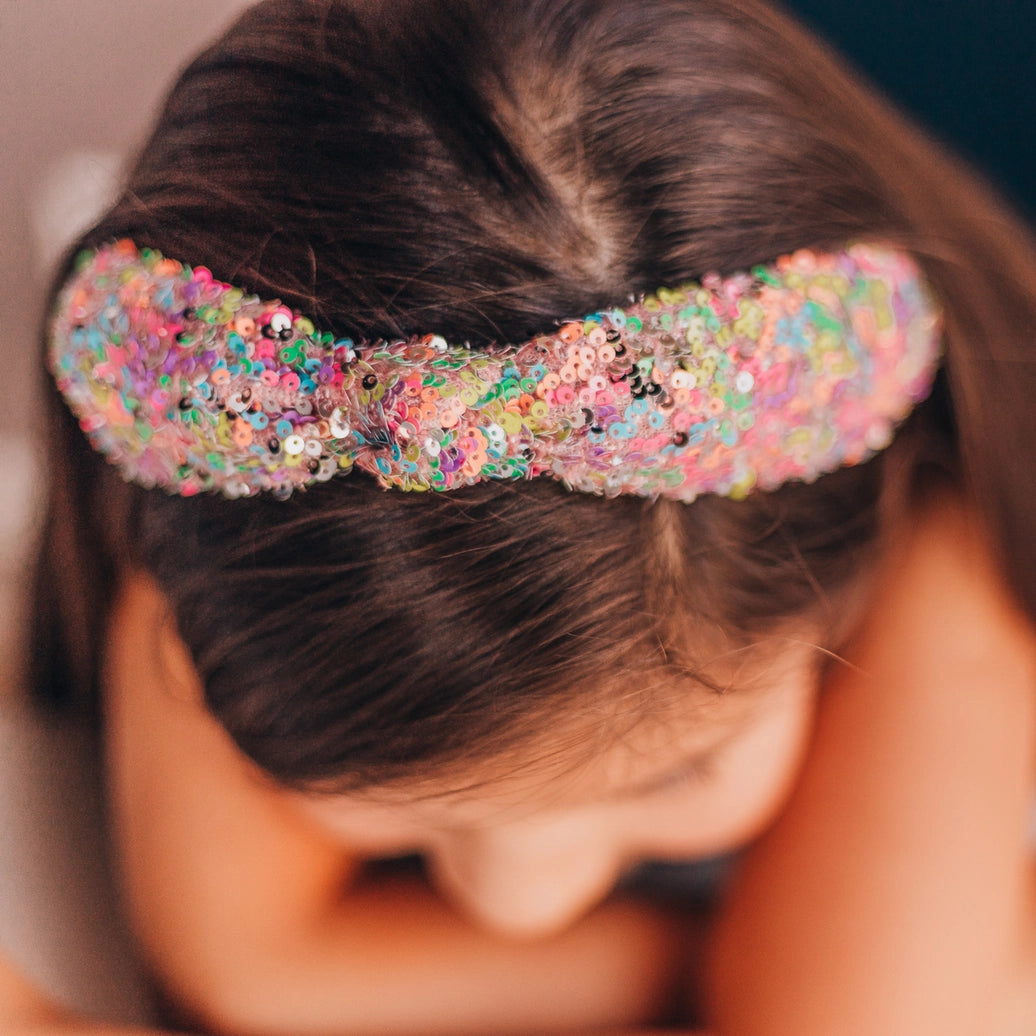 Frog Sac - Kids Knot Headband - Sequin Knotted Hair Band Accessories