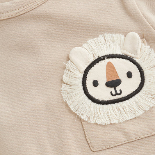 Minymo - Long Sleeve Lion Bodysuit - 3 Months