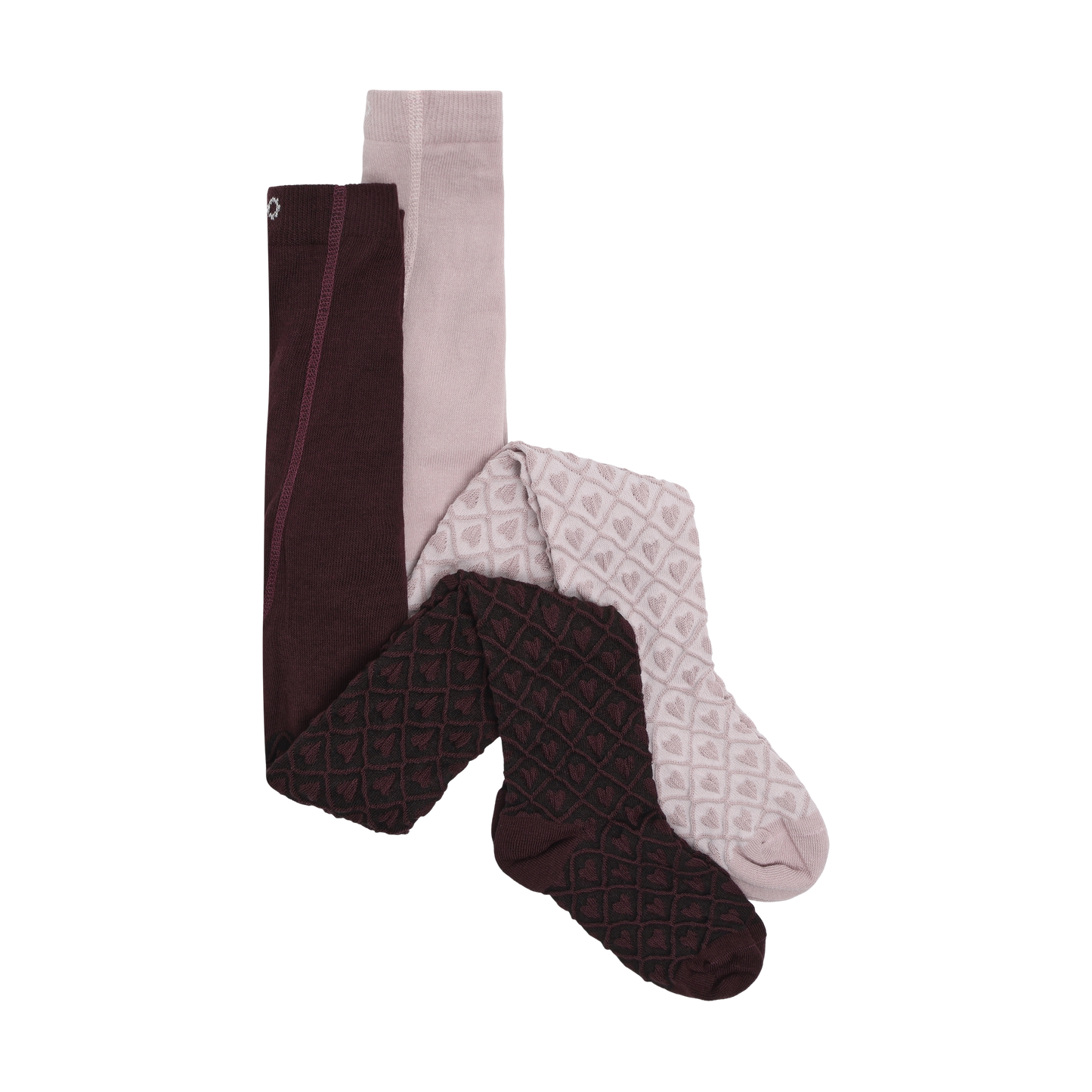 Minymo Heart Patterned Cotton Tights
