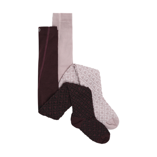 Minymo Heart Patterned Cotton Tights