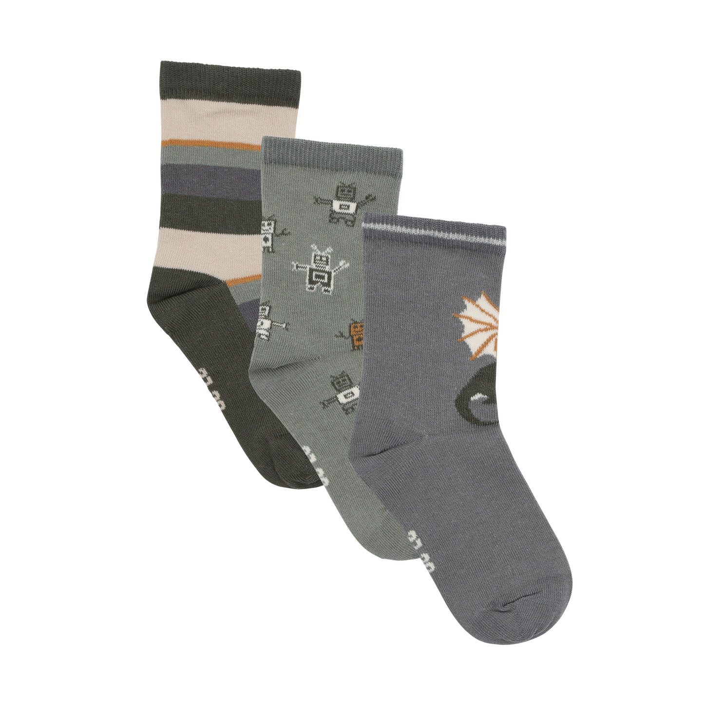Minymo Robots & Dragons Cotton Socks 3 Pack