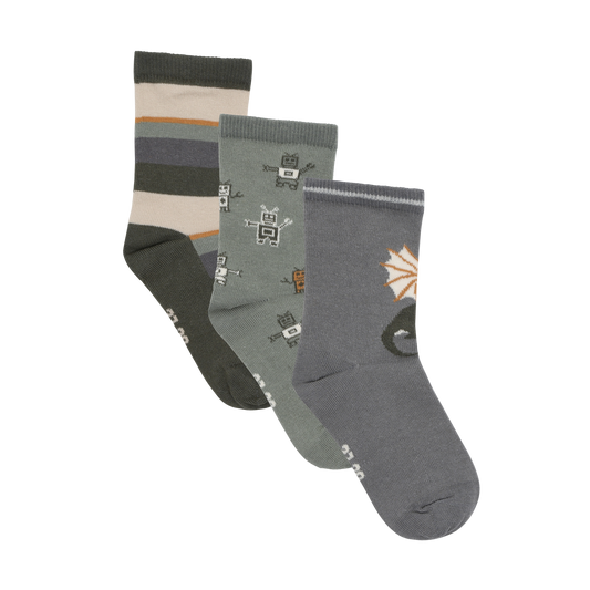 Minymo Robots & Dragons Cotton Socks 3 Pack
