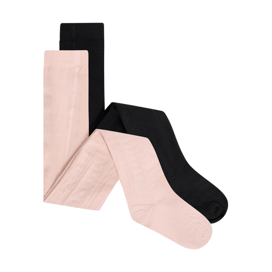 Minymo Cotton Tights with Bow Print 2 Pack