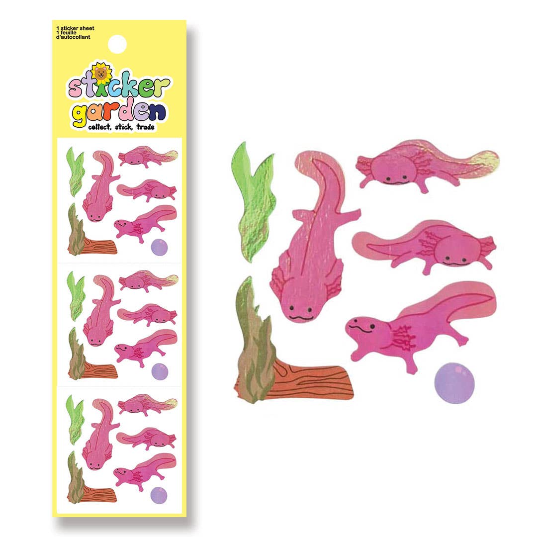 Sticker Garden - Pearl Axolotl Sticker Sheet
