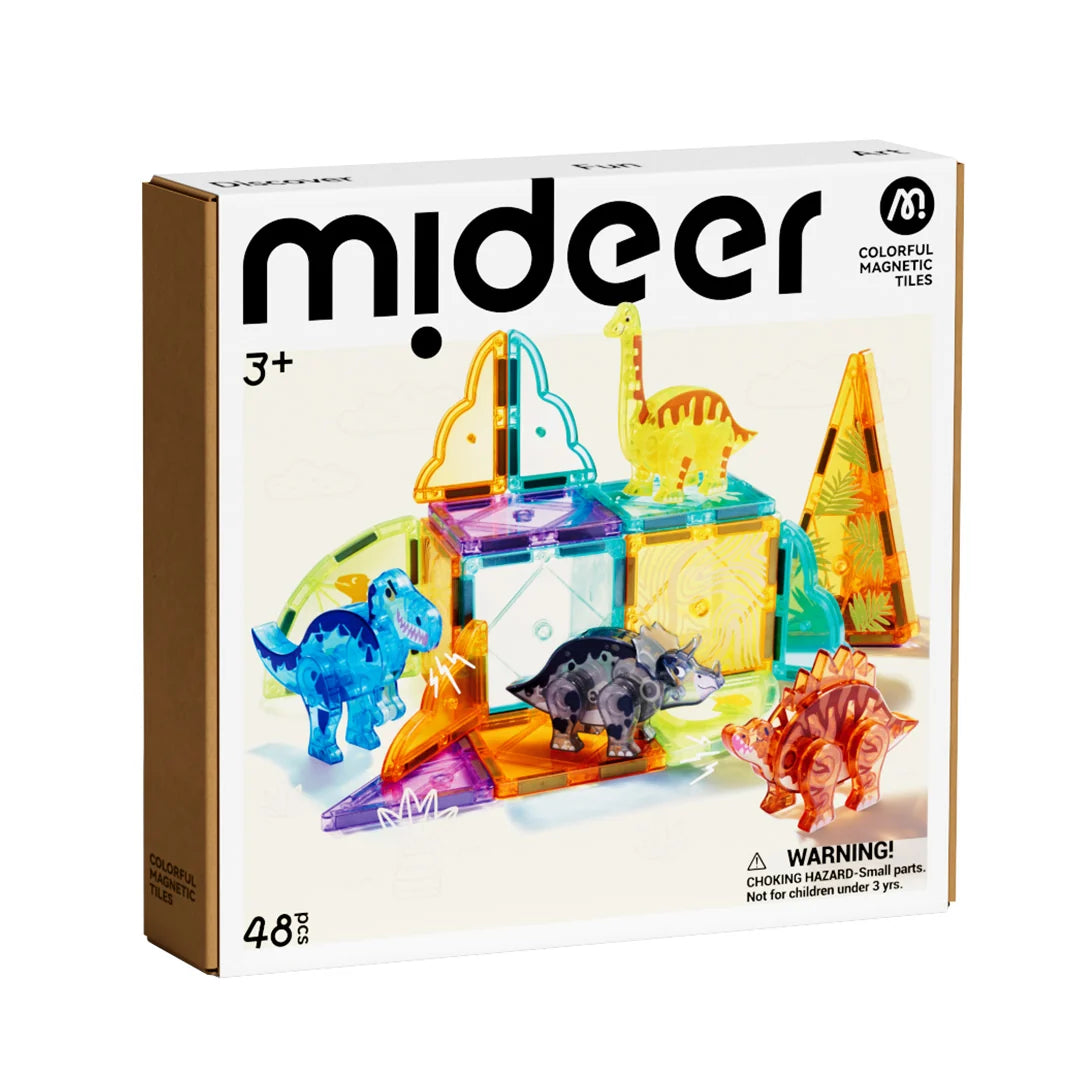 Mideer Colourful Magnetic Tiles: Jurassic Adventure 48 Pieces