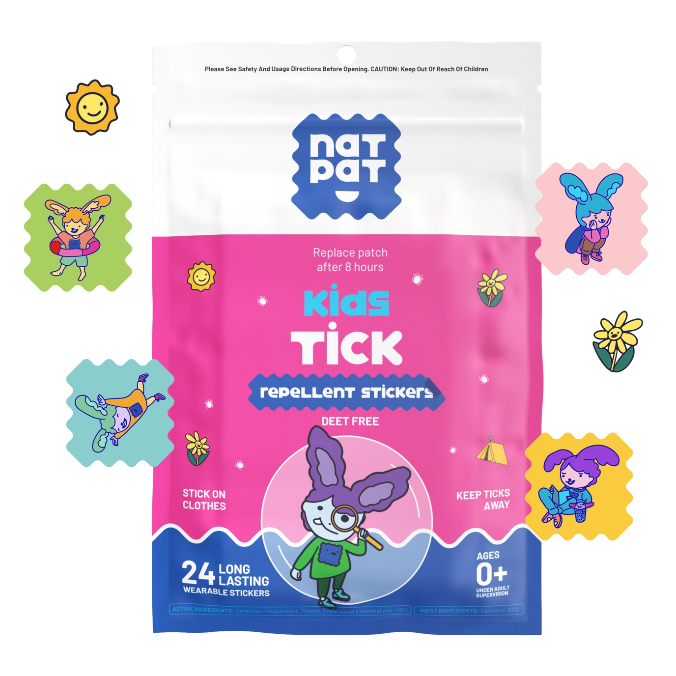 NATPAT - Tick Repellent Stickers: Bug Patch, Safe For Kids