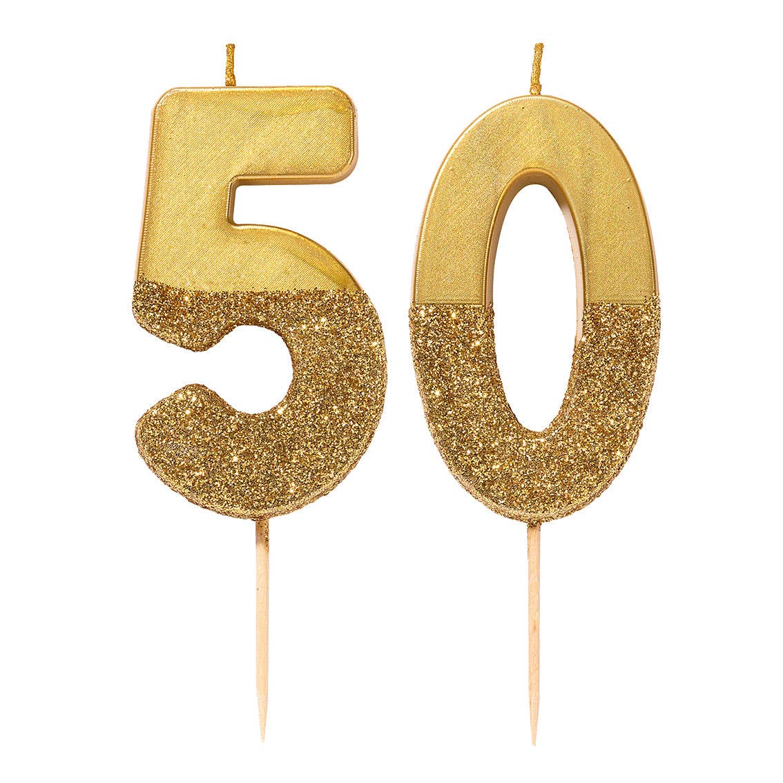 Talking Tables USA - Gold Glitter Birthday Number Candles | 0-9