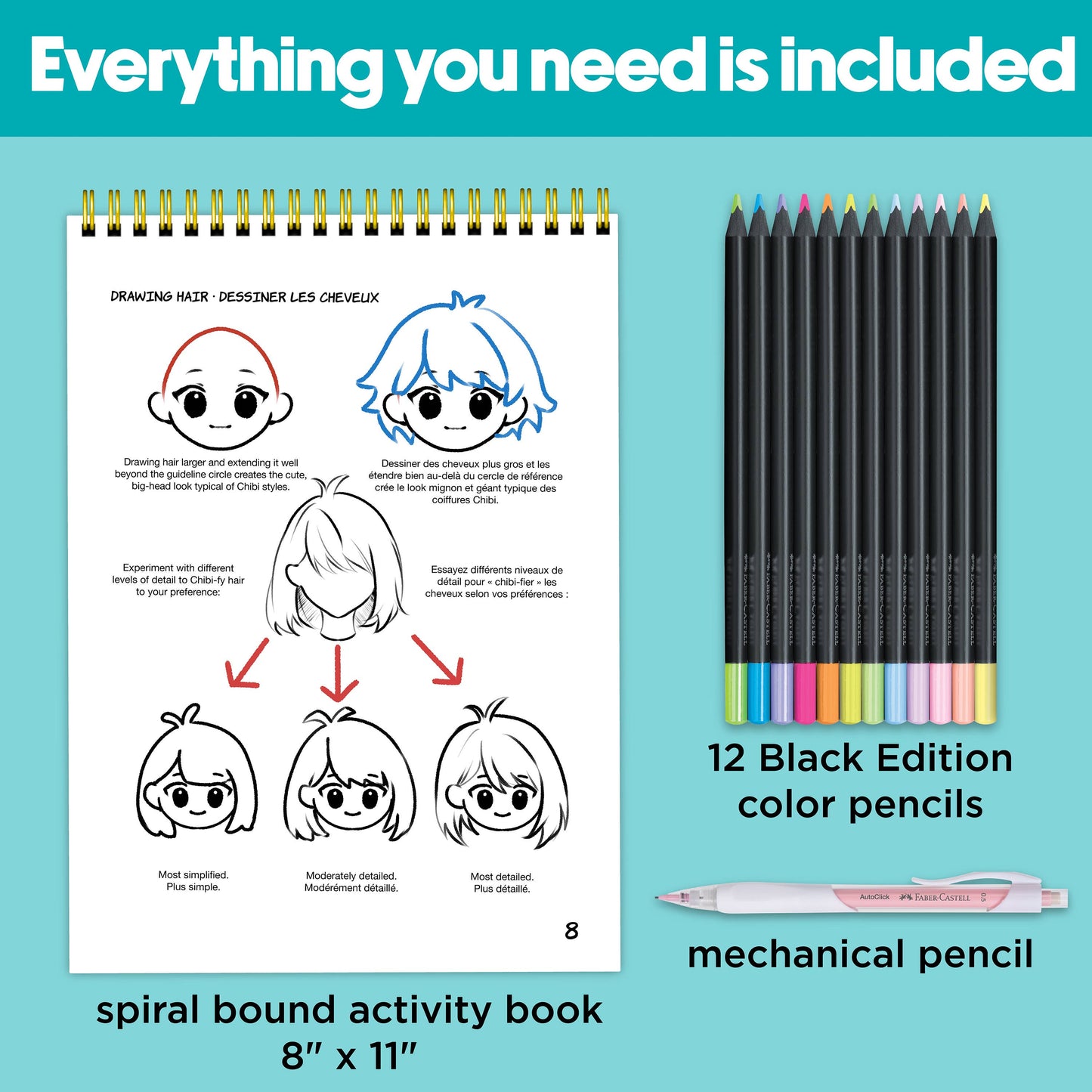 Faber-Castell / Creativity for Kids - Anime Drawing - Chibi Edition Drawing Instruction Kit