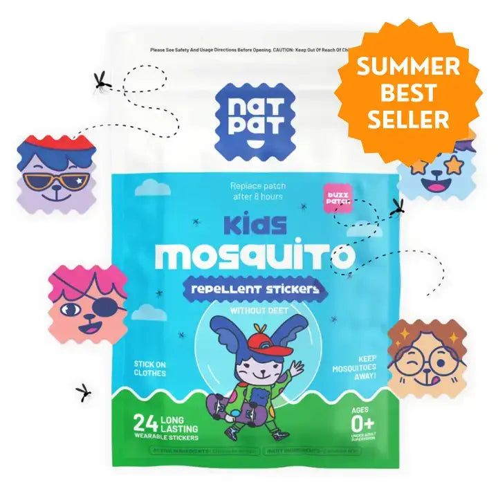 NATPAT - BuzzPatch: Mosquito Patches, Natural Insect Repellent - 24 Pack