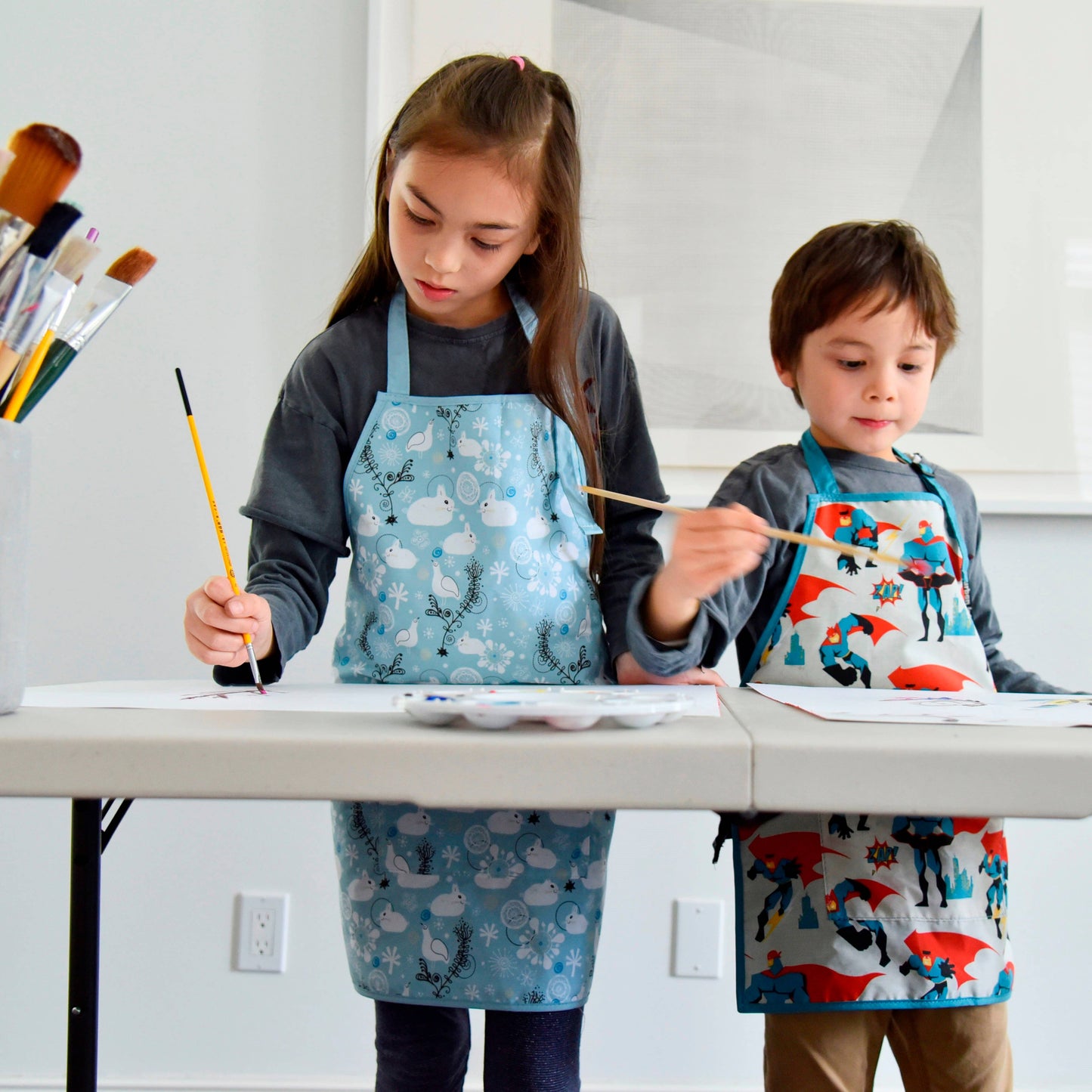 Urban Infant - Little Helper Kids Apron, Washable Cotton/Poly - Dinosaurs: SMALL