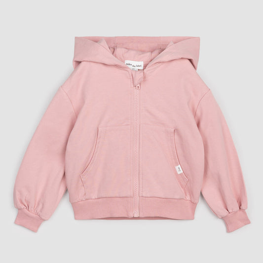 Miles The Label - Basics Girls' Zip-Up Hoodie - Rose
