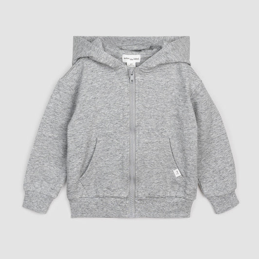 Miles The Label - Basics Zip-Up Hoodie -  Heather Grey