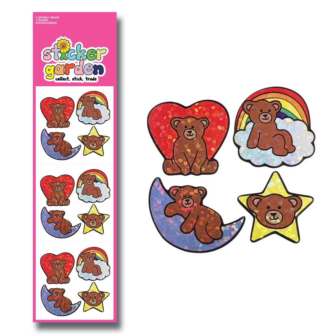Sticker Garden - Sparkle Bears in the Clouds Sticker Sheet