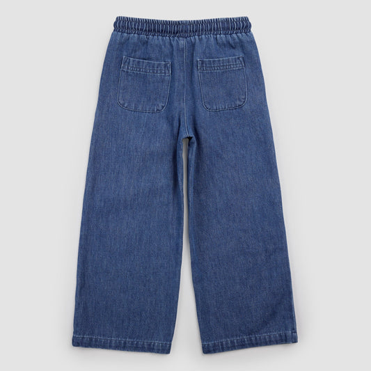 Miles The Label - Wide Leg Denim Pant in Blue Denim