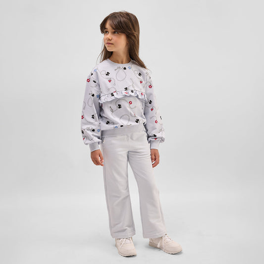 Miles The Label - Frill Crewneck Sweatshirt in Light Blue
