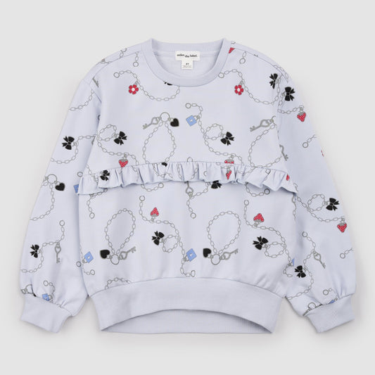 Miles The Label - Frill Crewneck Sweatshirt in Light Blue