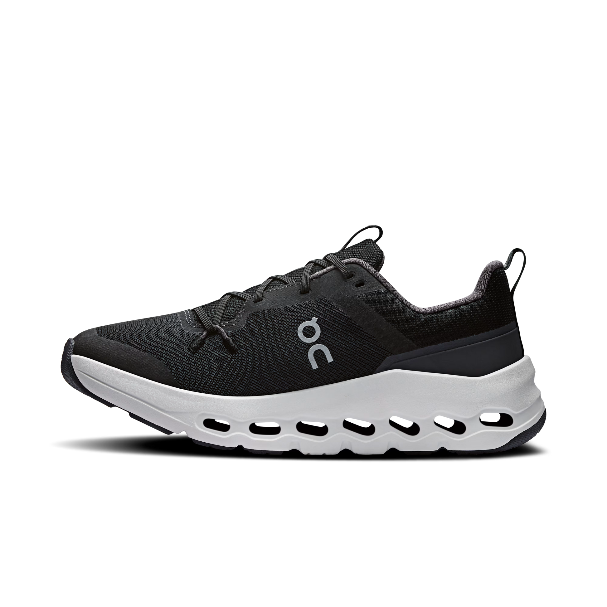 On Cloudleap Youth Running Shoe Black | White – Detail View