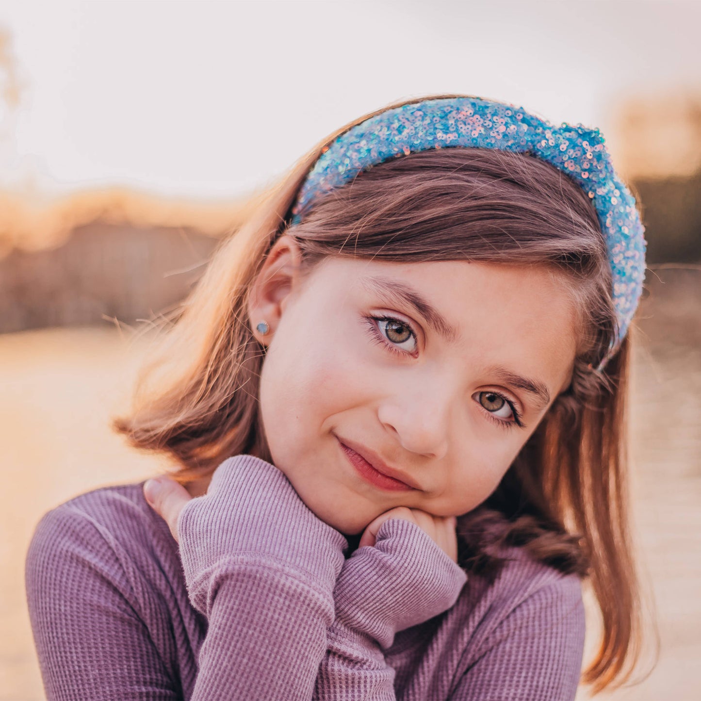 Frog Sac Kids Knot Headband, Sequin Knotted Hair Band Accessories