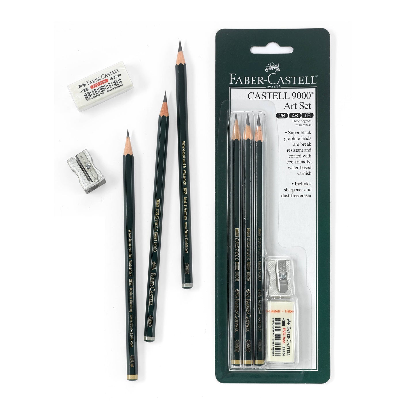 Faber-Castell / Creativity for Kids - Castell 9000 Graphite Pencils, Art Set 2B, 4B, 6B Pencils