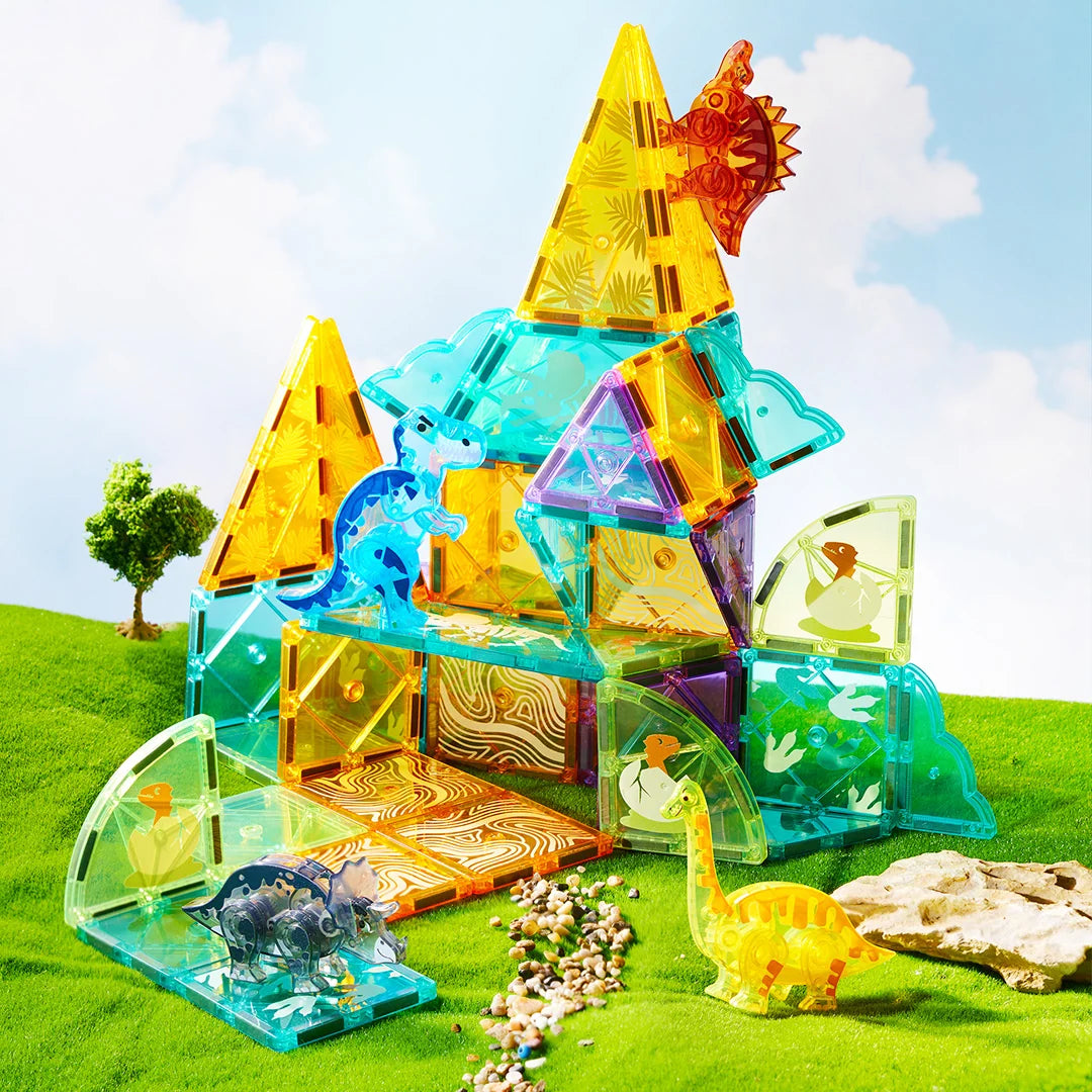 Mideer Colourful Magnetic Tiles: Jurassic Adventure 48 Pieces