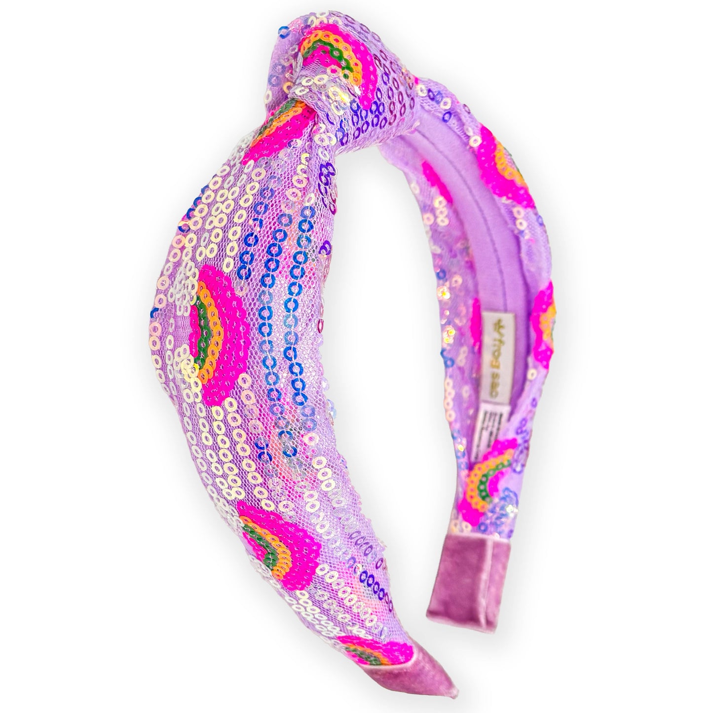 Frog Sac Kids Sequin Knot Headband, Rainbow