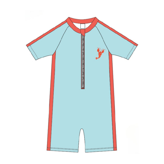 ZOOCCHINI - Short Sleeve 1Pc Solid Swimsuit