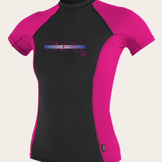 O'Neill Girls Premium S/S Rashguard 4175 Em1 Blk/Berry