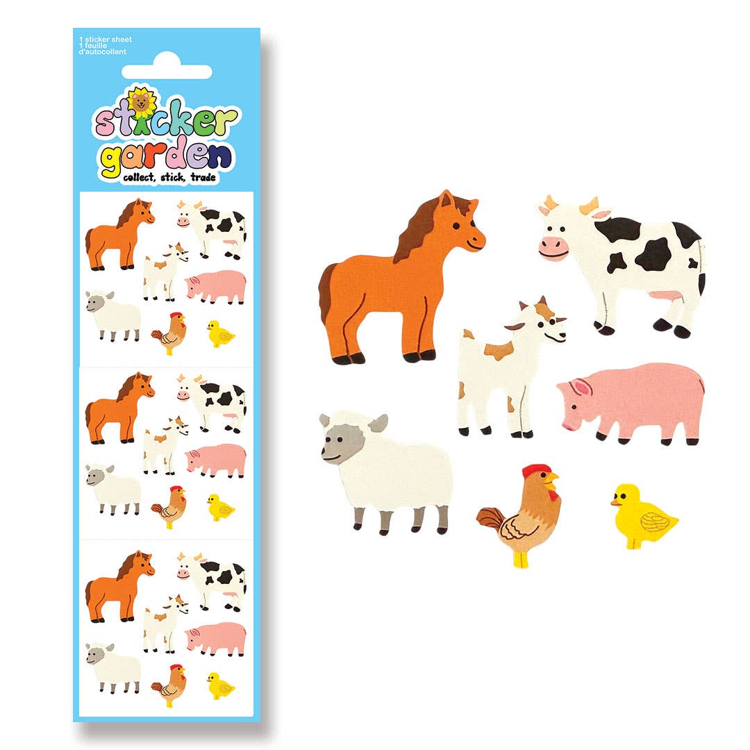 Sticker Garden - Glossy Farm Animals Sticker Sheet