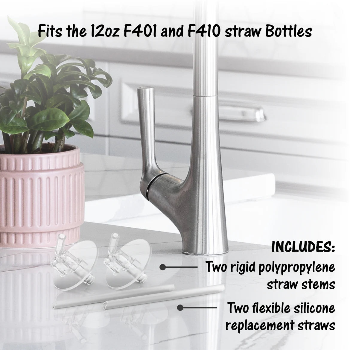 Thermos F401/F410 Replacement Straw Set - 2 Pack, Clear