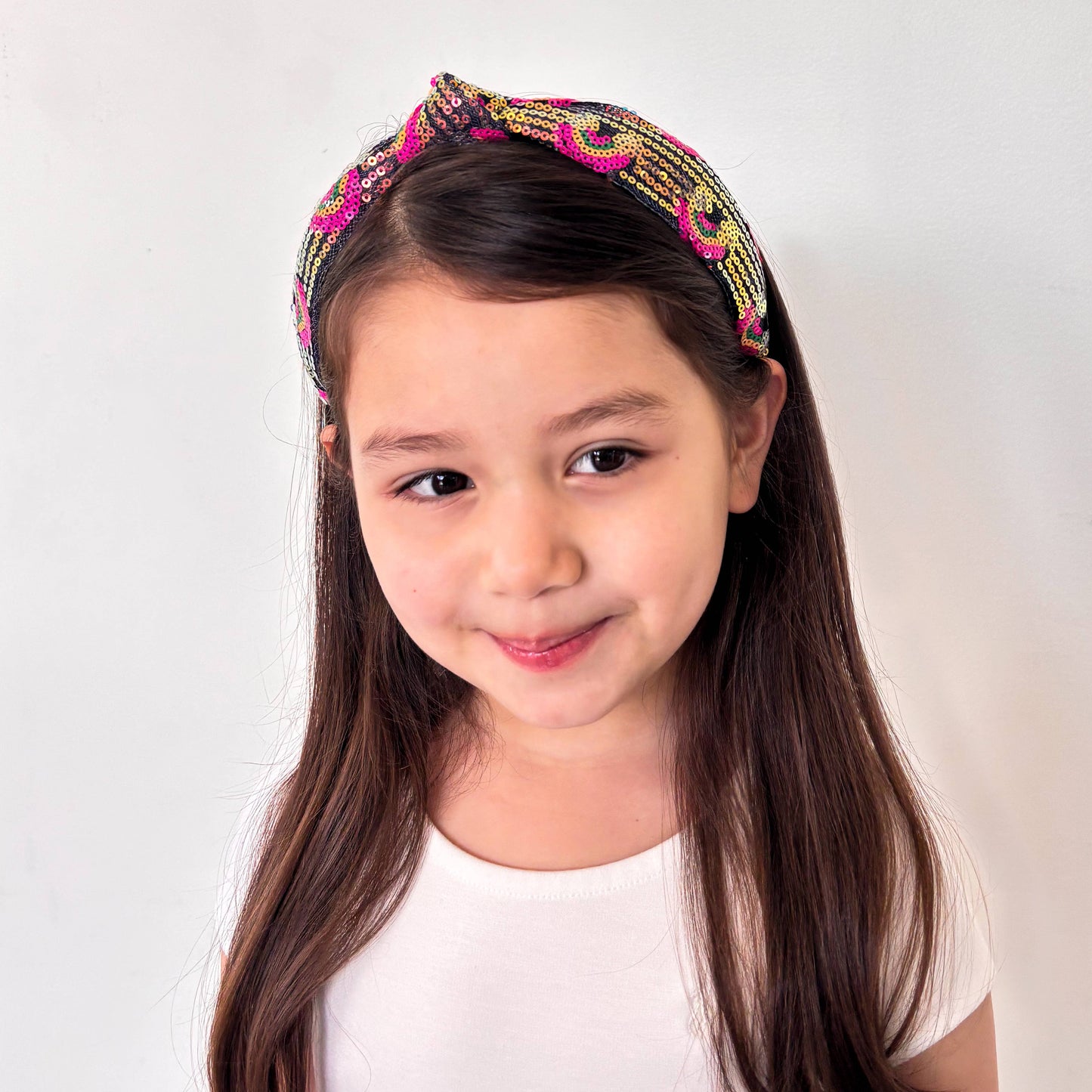 Frog Sac Kids Sequin Knot Headband, Rainbow