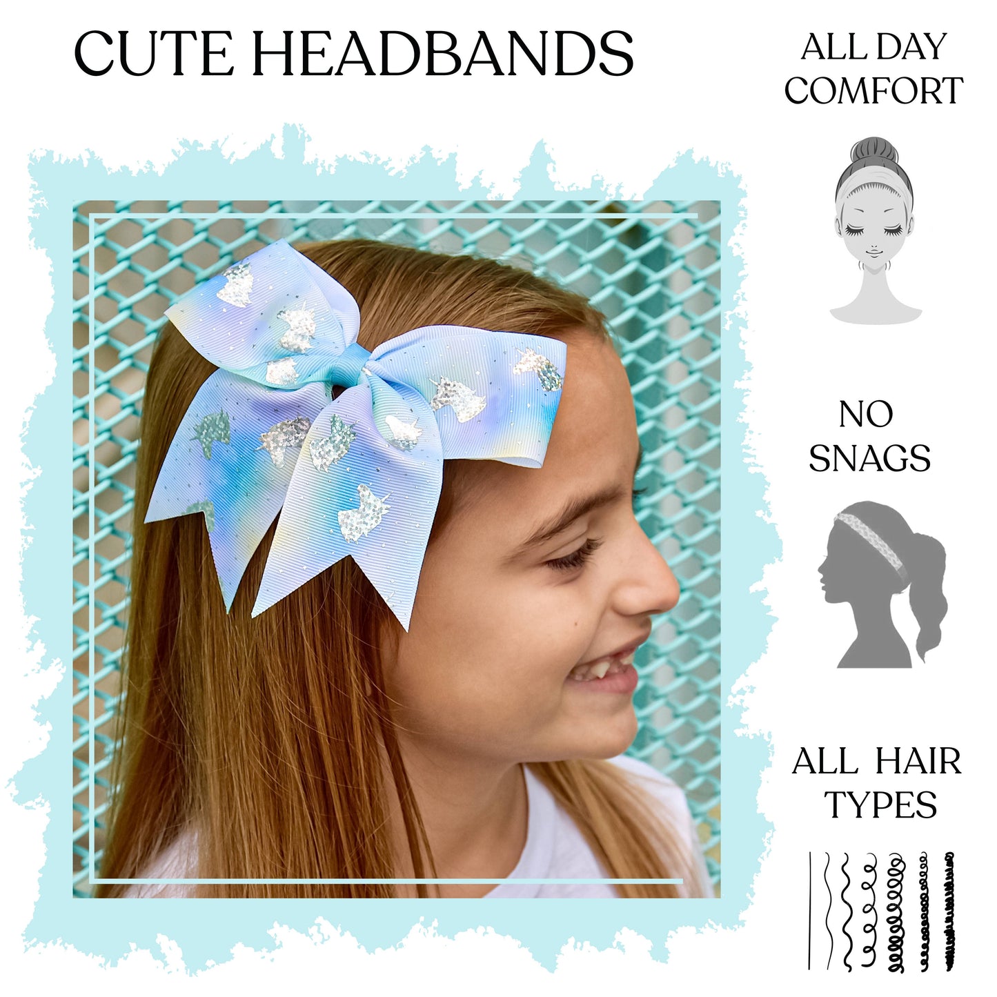 Frog Sac - Large Unicorn Glitter Hair Bows