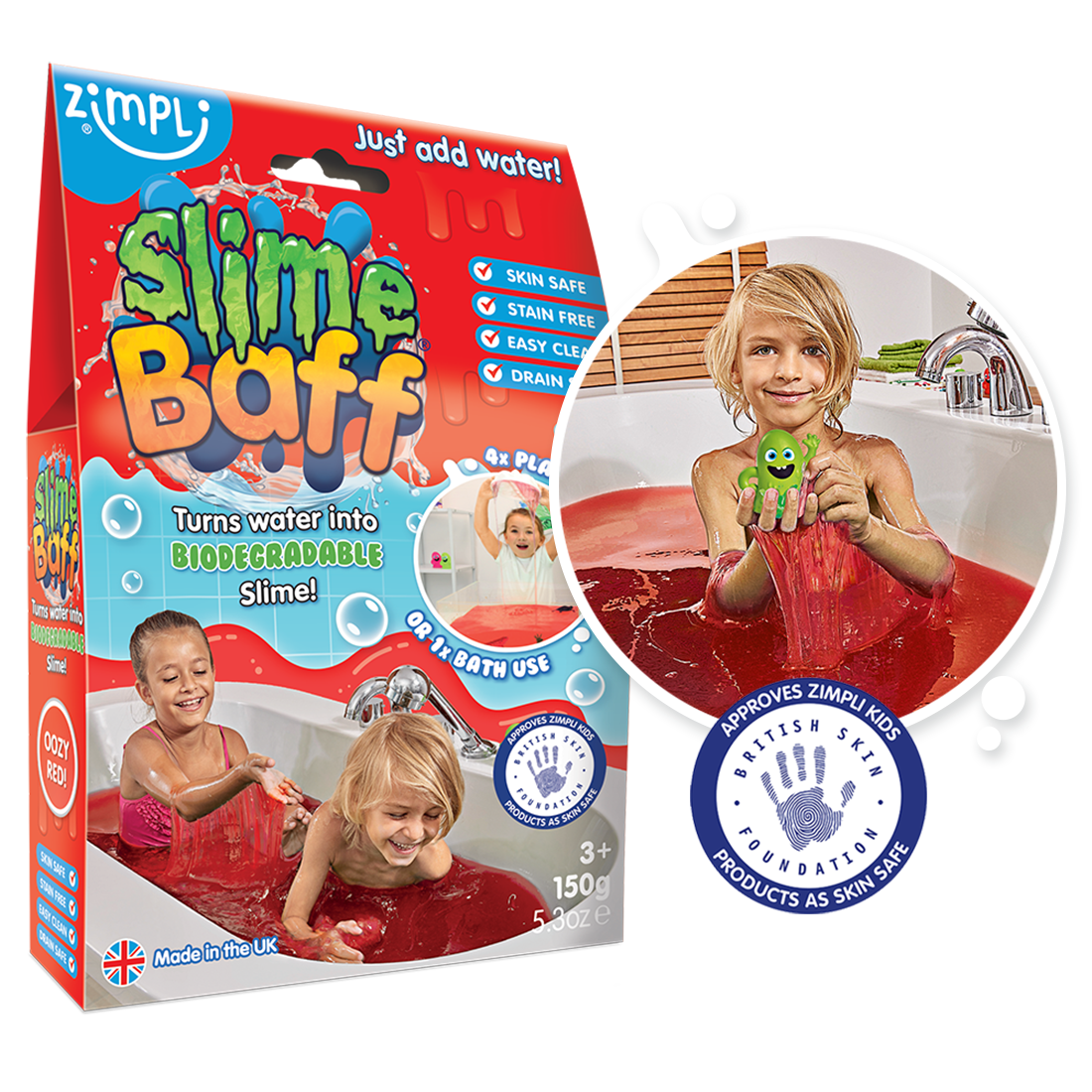 Zimpli Slime Baff Mixed Colours - Kids Sensory Bath Toy