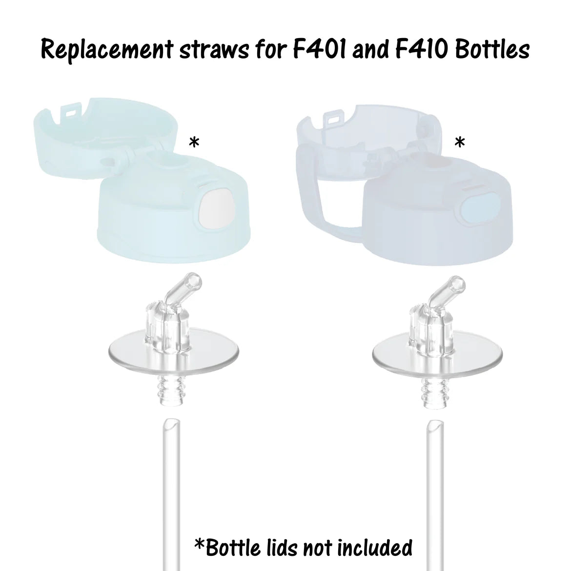 Thermos F401/F410 Replacement Straw Set - 2 Pack, Clear