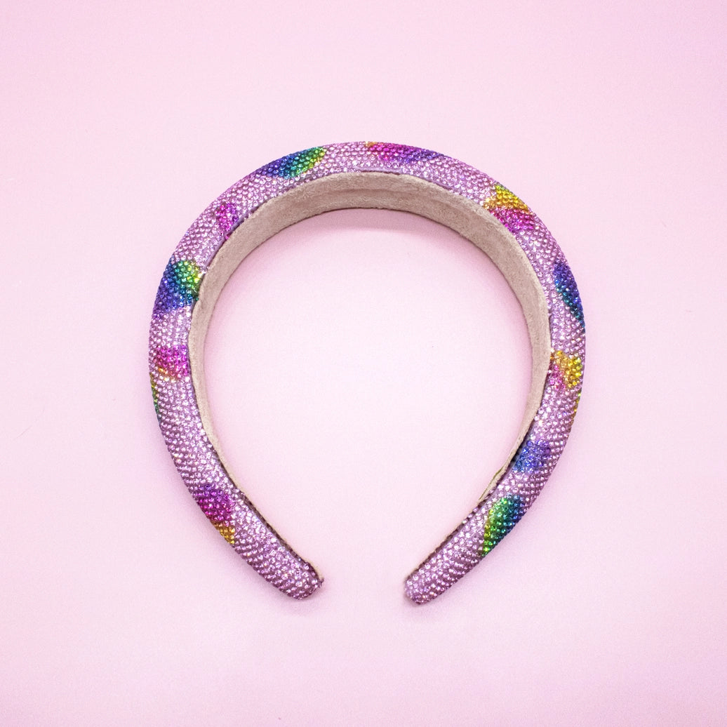 Frog Sac - Kids Heart Headband - Padded Rhinestone Hair Band For Girls