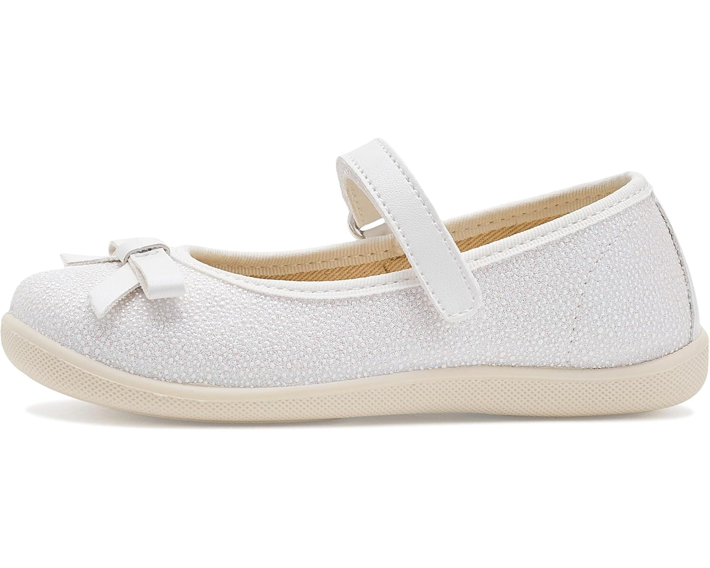 Naturino - Claries 2 Canvas  White Mary Jane Shoe Crystals/Sprint