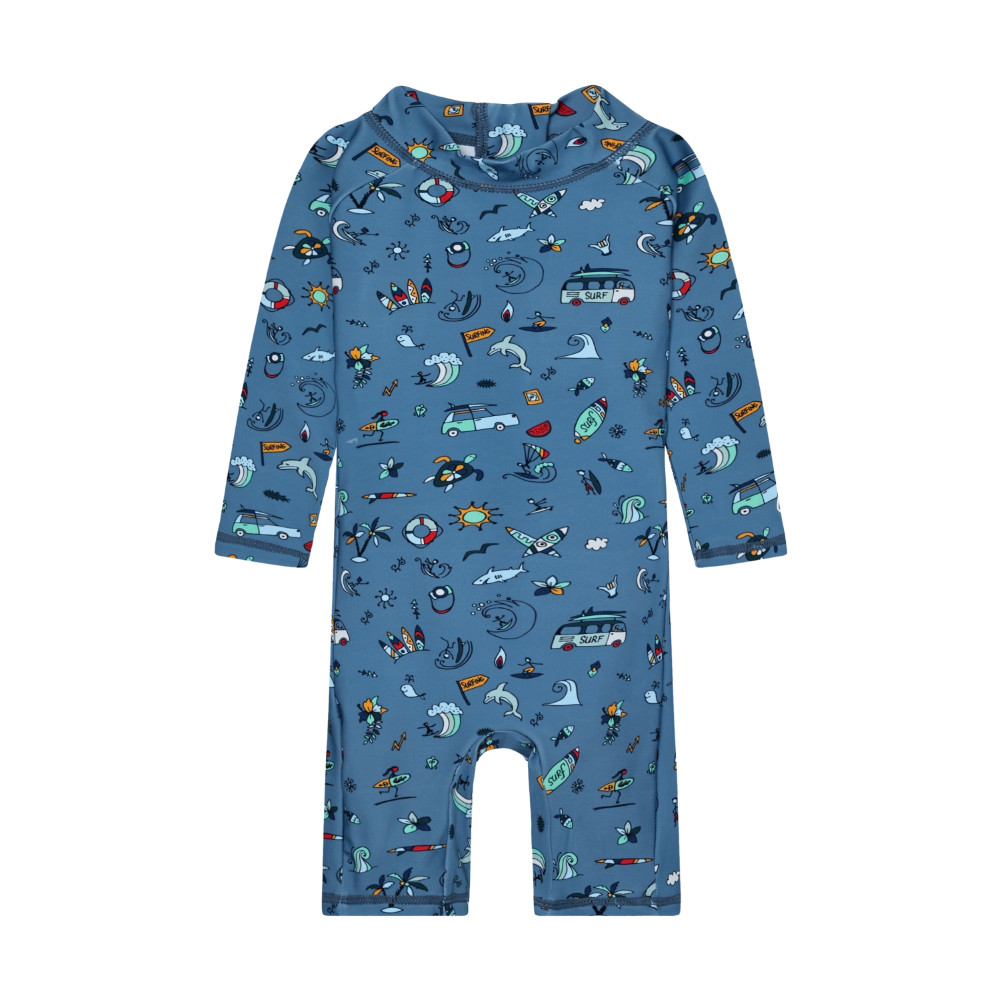 Color Kids - All Over Print Long Sleeve Swimsuit