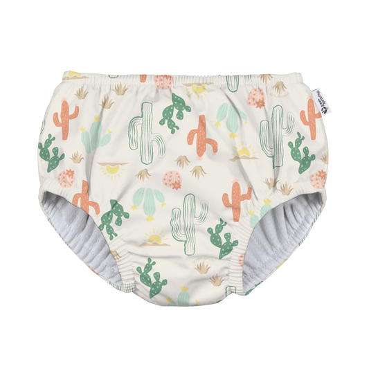 Greensprouts - Eco Pull - Up Swim Diaper - Light Sand Cactus - 6 Months