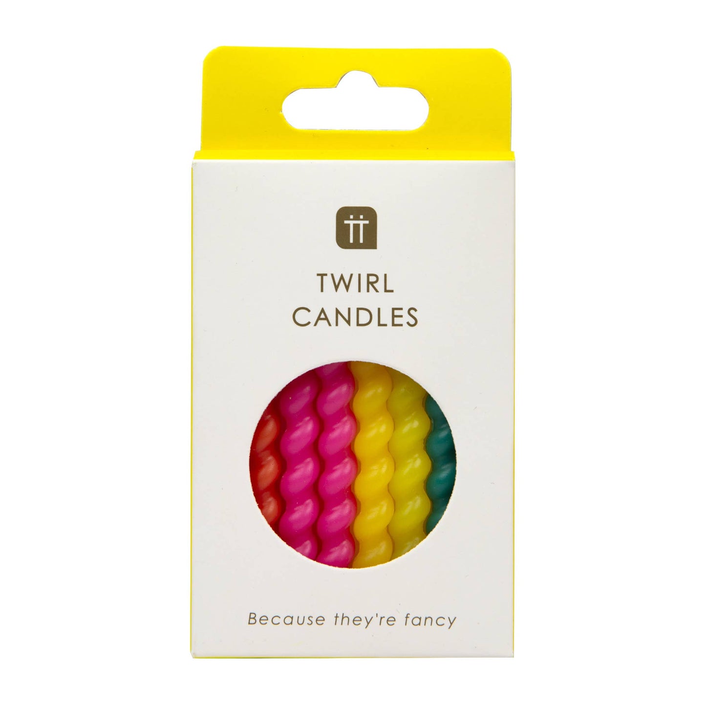Talking Tables USA - Twisted Rainbow Birthday Candles | 8 Pack | Birthday Party |
