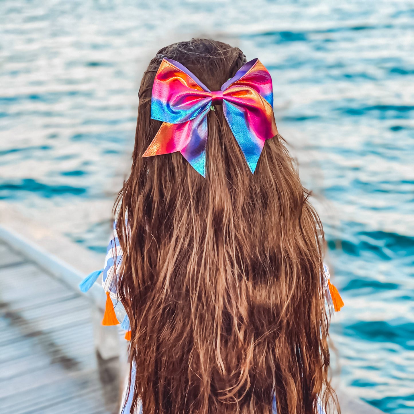 Frog Sac Large Mermaid Hair Bows, 4-Pack