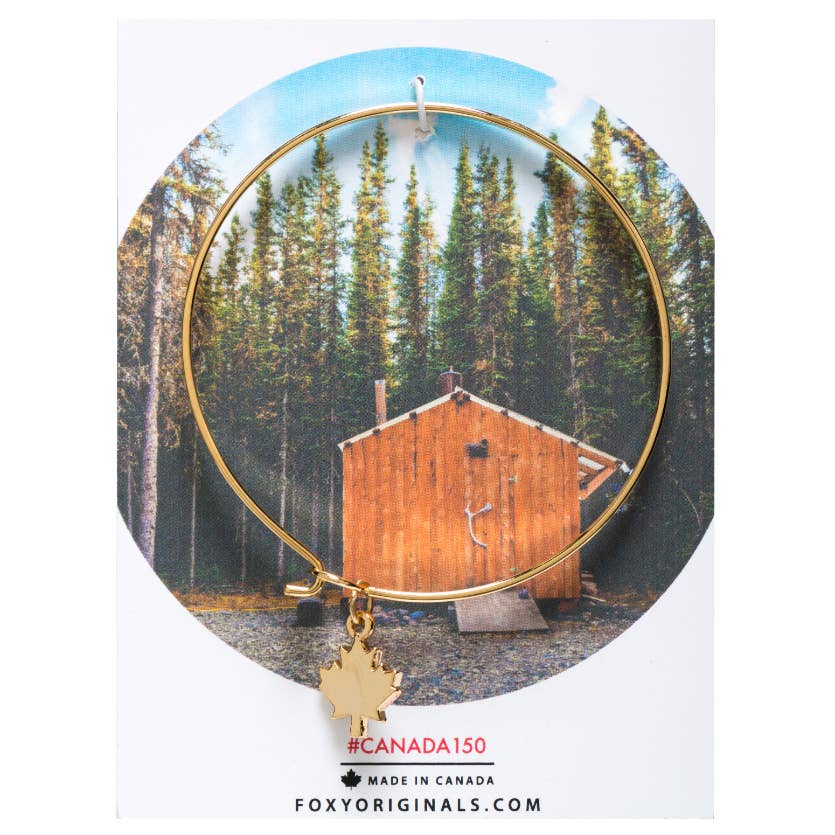 Foxy Originals - Maple Leaf Charm Bangle Bracelet | Made in Canada