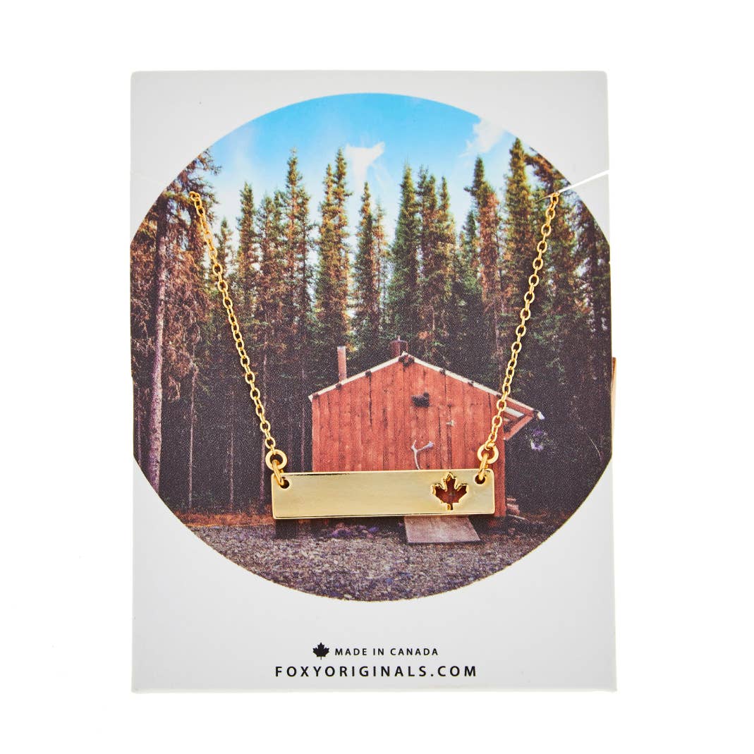 Foxy Originals - Maple Leaf Bar Necklace | Made in Canada |